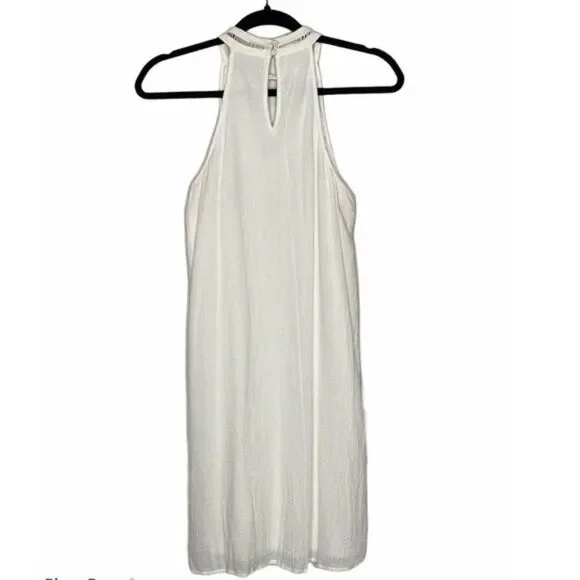 Blue Rain Embroidered Floral Sleeveless Choker Neckline Shift Dress Small - Picture 2 of 5